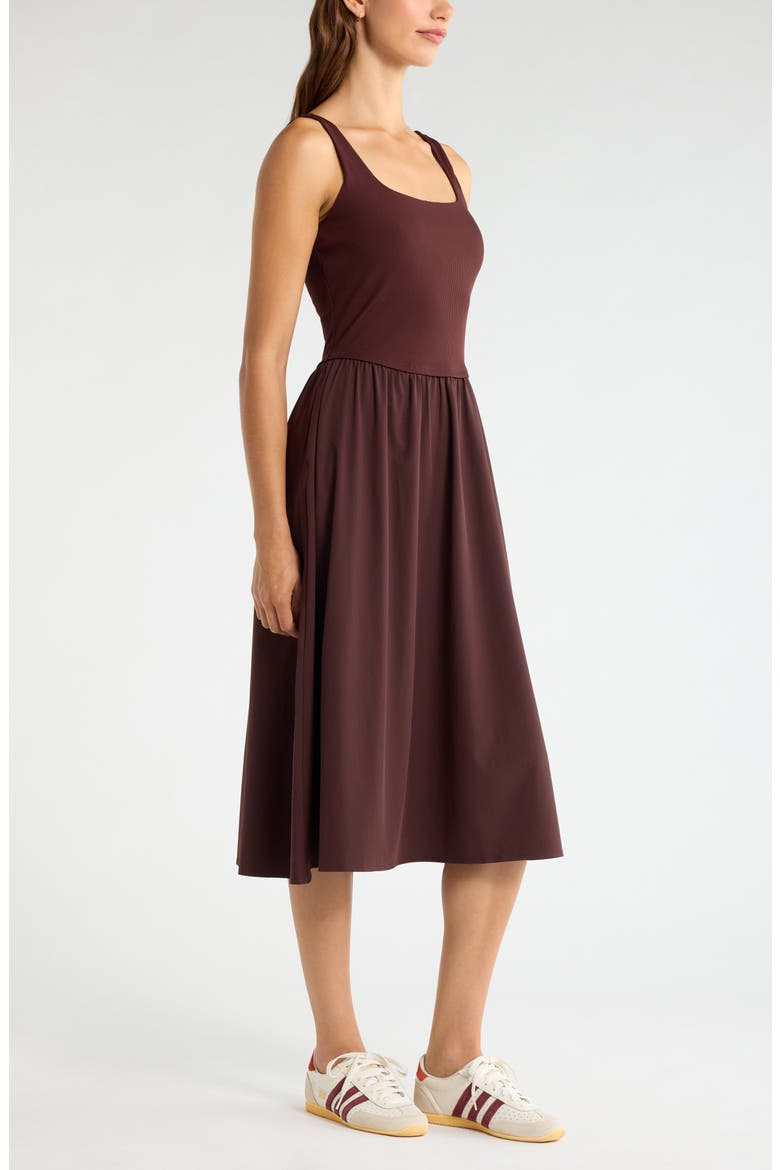 Effortless Sleeveless Midi Dress, Alternate, color, BROWN RISTRETTO