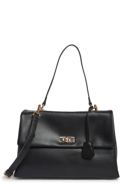 Faux Leather Satchel