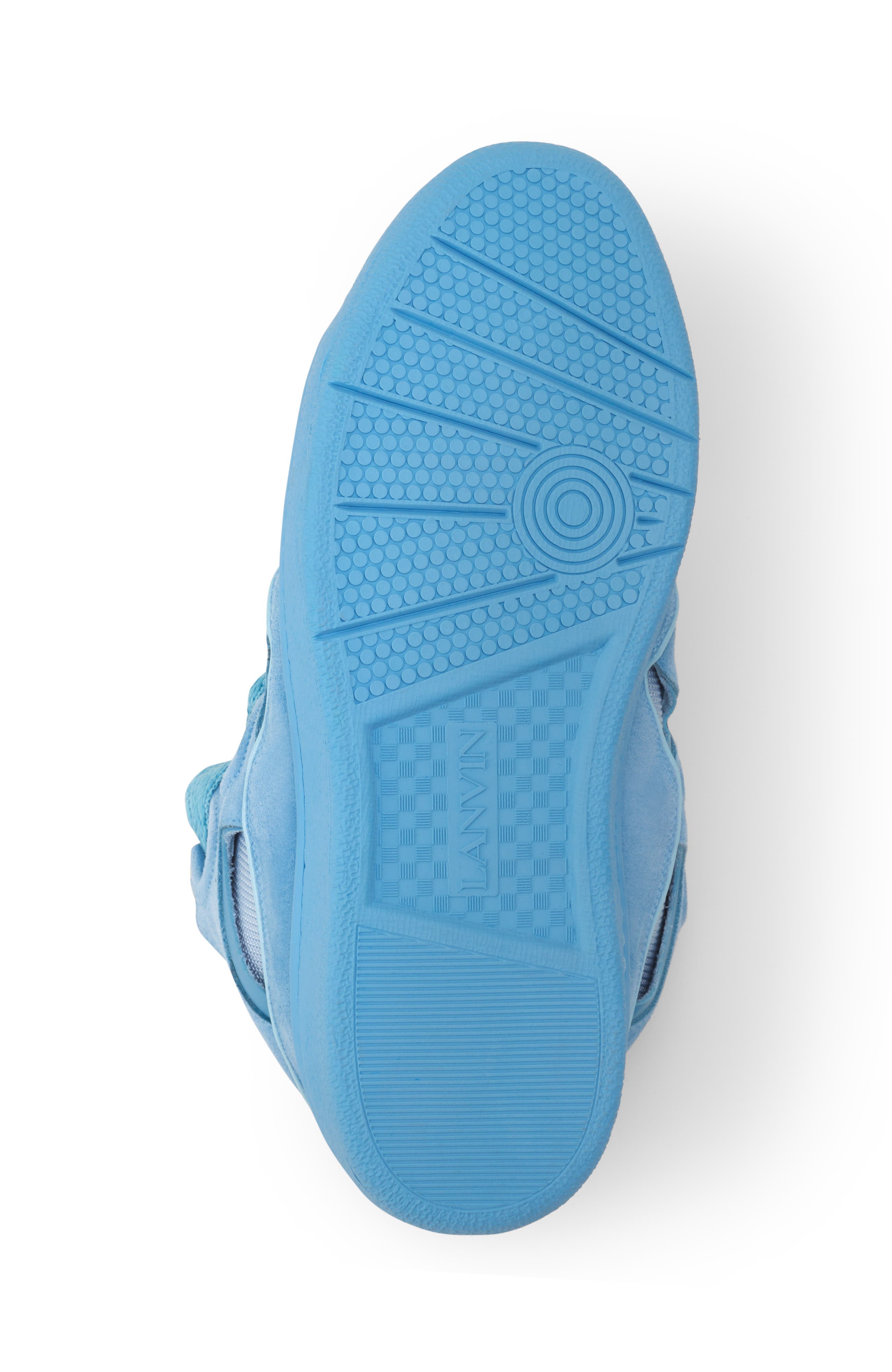 Lanvin Curb Monochrome Suede Sneakers, Alternate, color, Blue