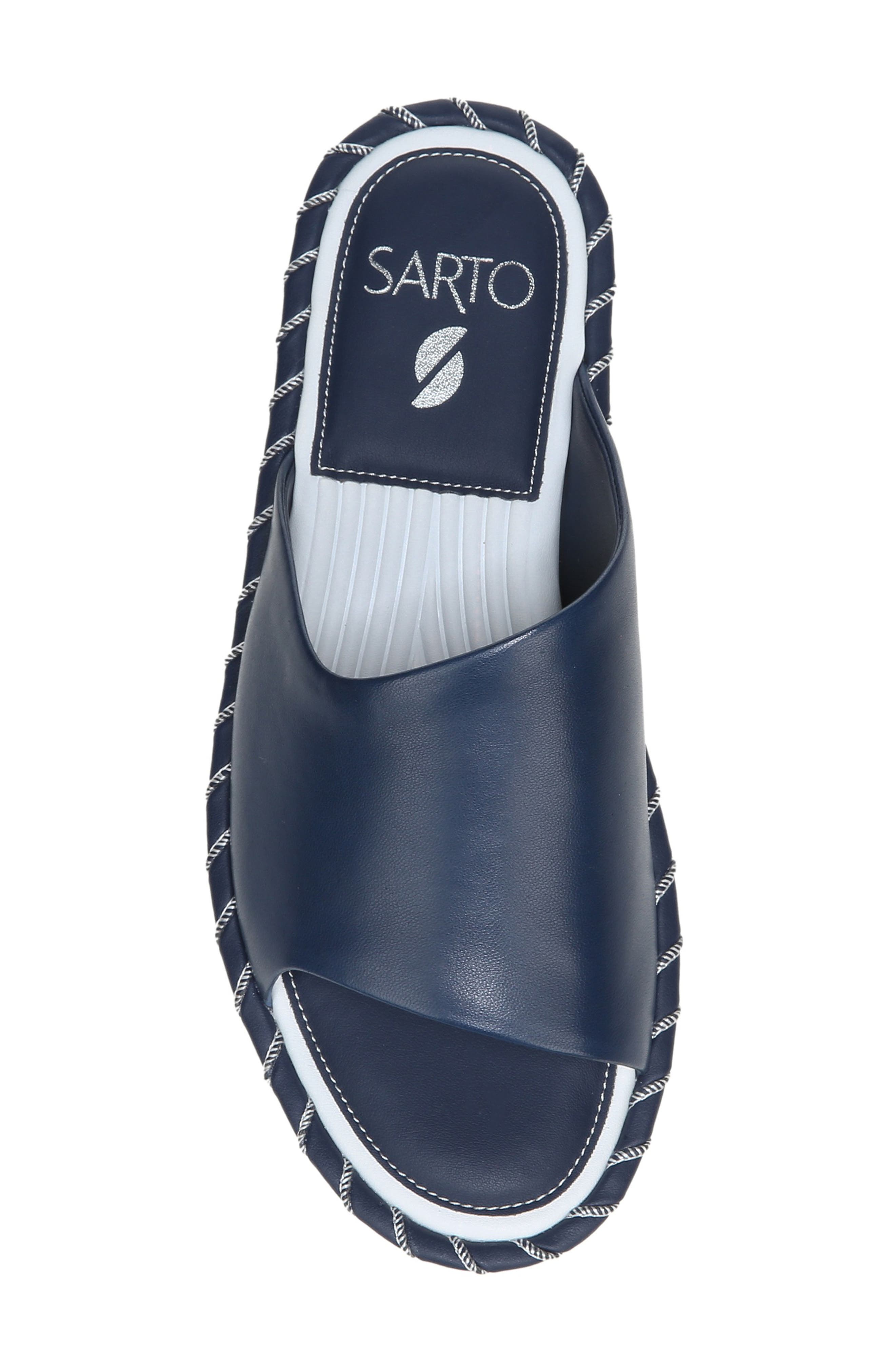 Zoe Platform Slide Sandal, Alternate, color, NAVY LEATHER