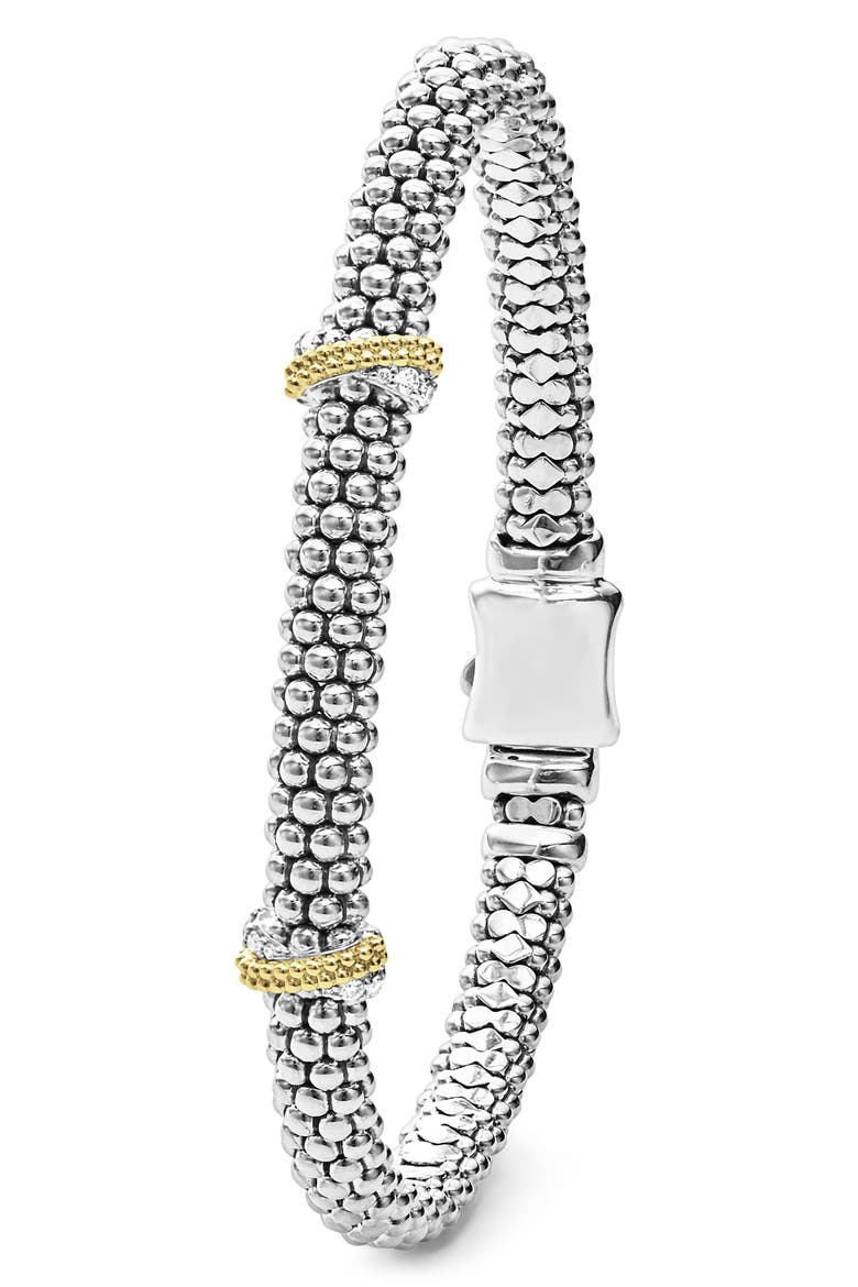 Caviar Luxe Diamond Station Rope Bracelet, Alternate, color, GOLD