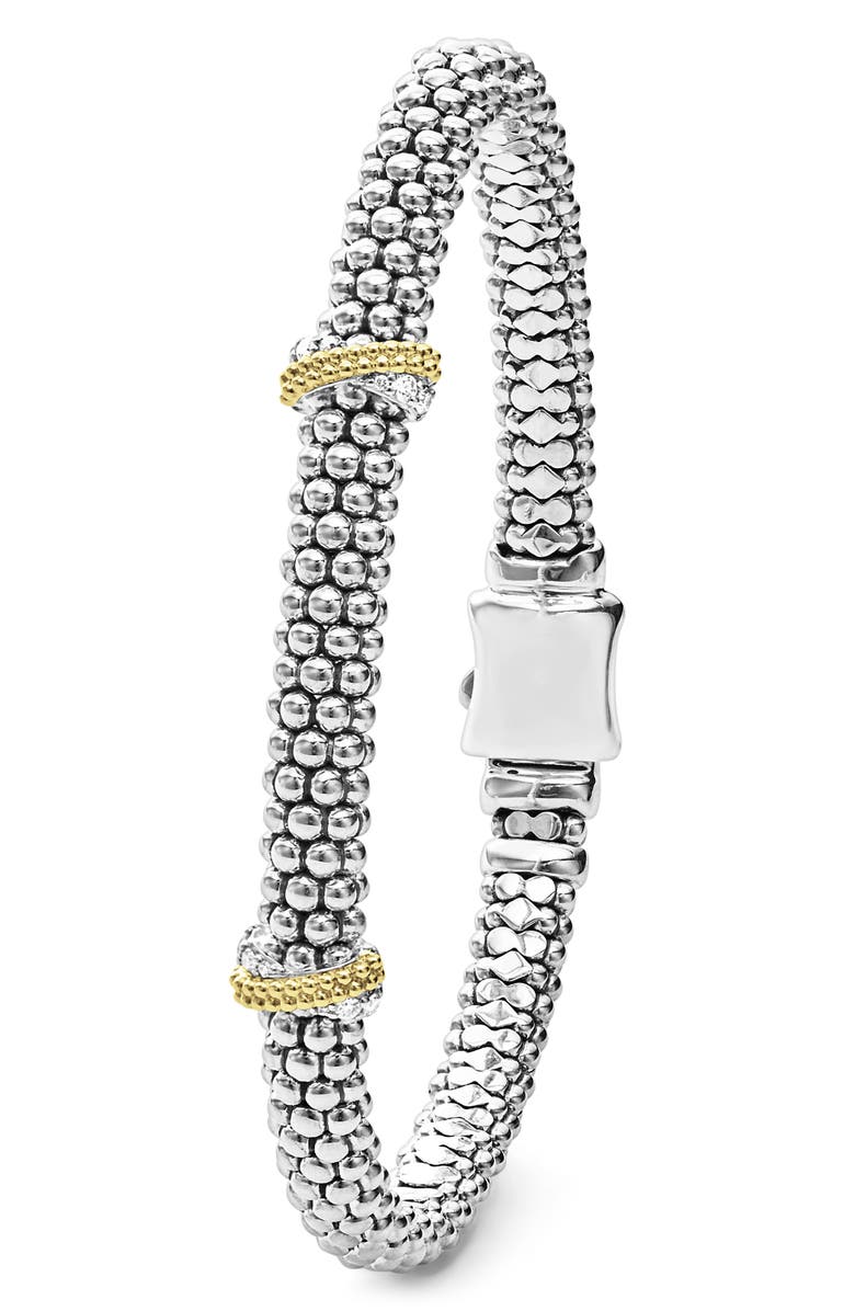 LAGOS Caviar Luxe Diamond Station Rope Bracelet, Alternate, color, Gold