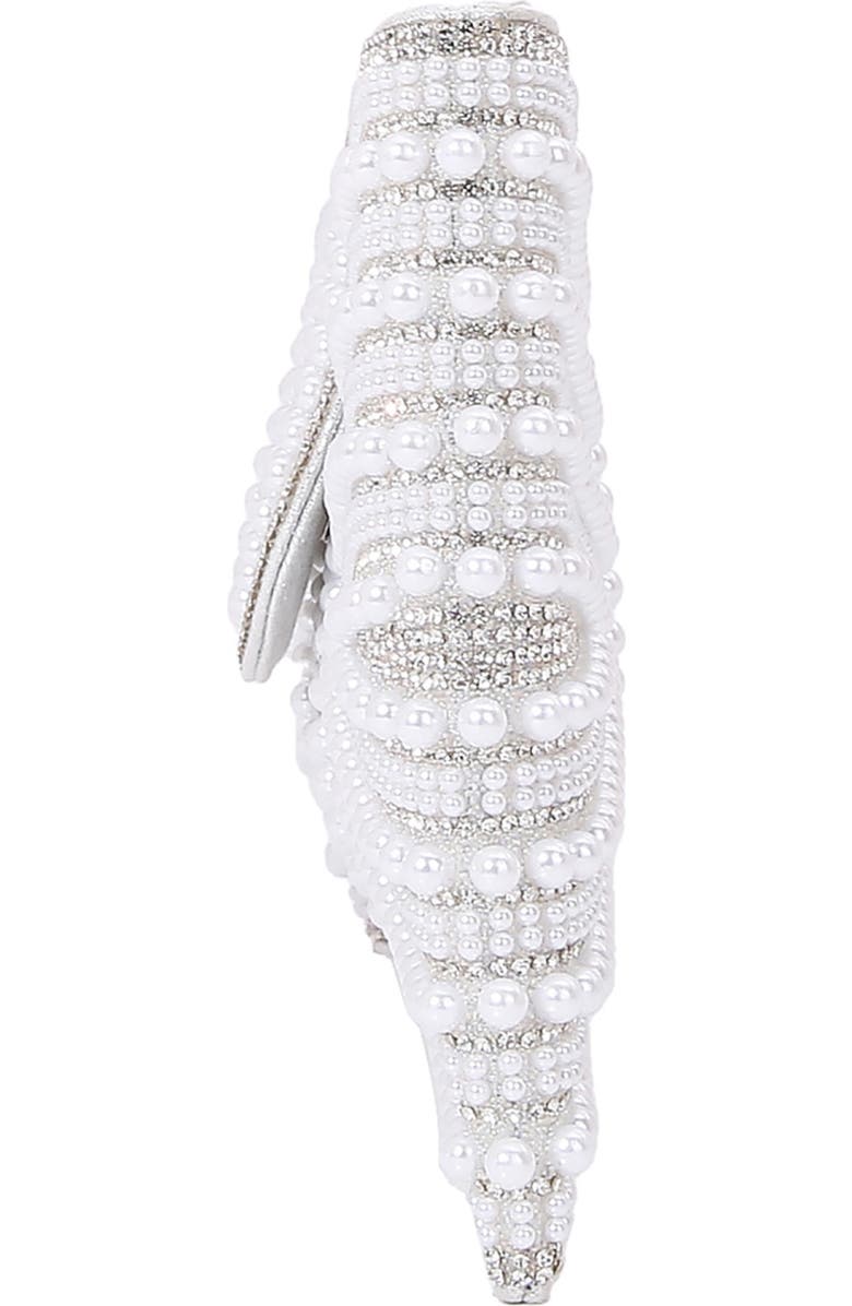 BERNESS Rhinestone Bow Clutch, Alternate, color, Pearl/ Beige