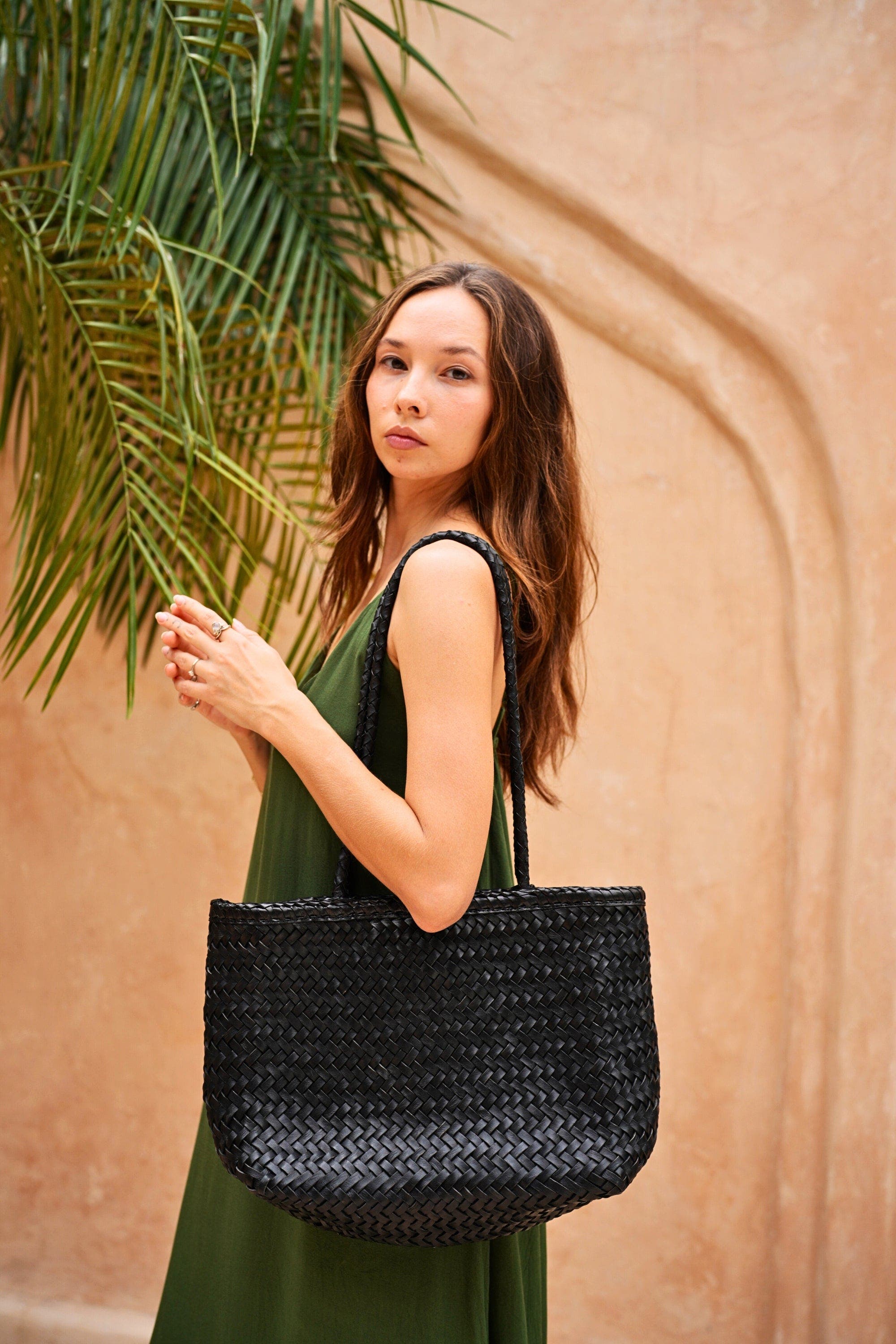 PINK HALEY Garcia Artisan Handwoven Leather Tote, Alternate, color, 