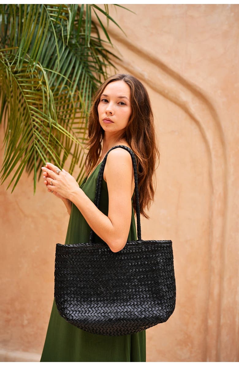PINK HALEY Garcia Artisan Handwoven Leather Tote, Alternate, color,