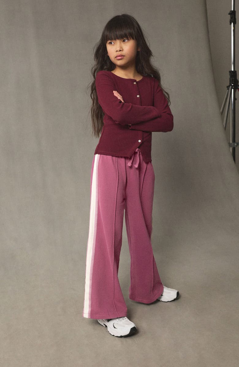 NEXT Kids' Side Stripe Wide Leg Sweatpants, Alternate, color, Red