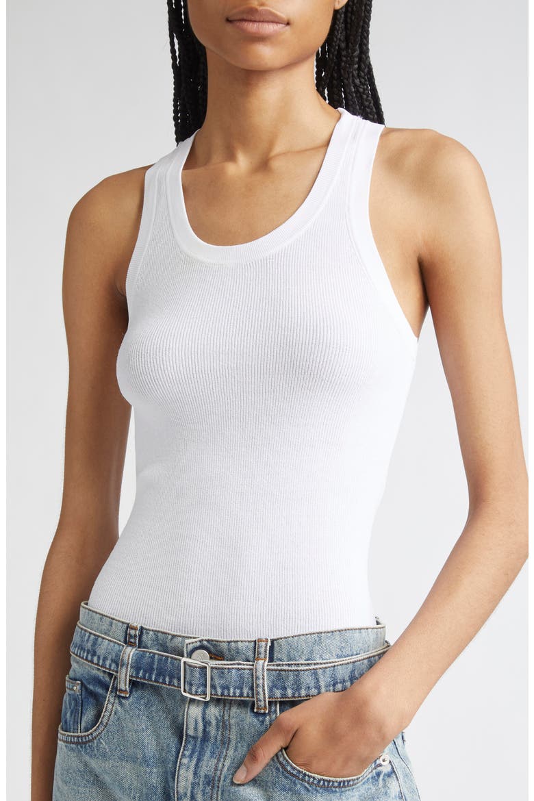 Ribbed Tank, Alternate, color, WHITE