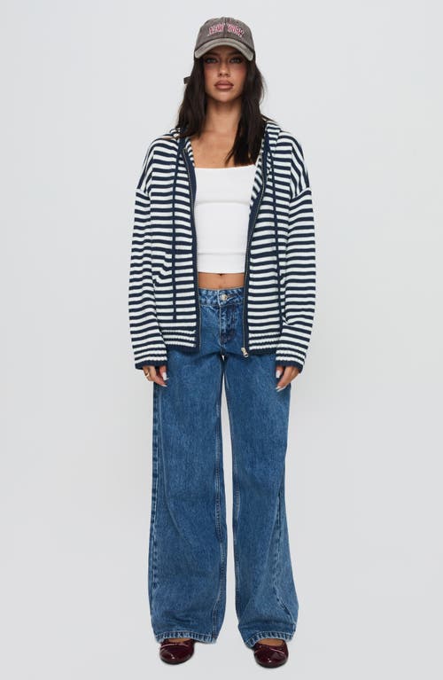 Princess Polly Brienna Oversize Stripe Zip Hoodie