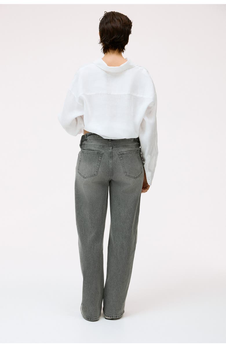 H&M Mama Wide Low Jeans, Alternate, color, Denim Gray