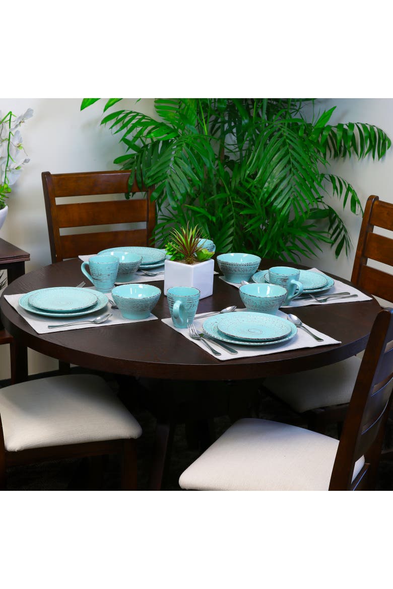 Malibu Waves 16-Piece Dinnerware Set, Alternate, color, Blue