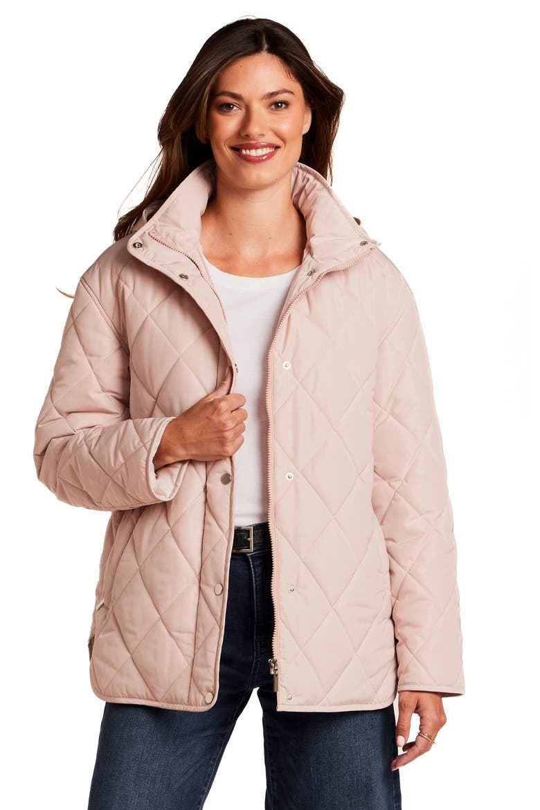 Quilted Stand Collar Jacket, Alternate, color, SOFT BLUSH