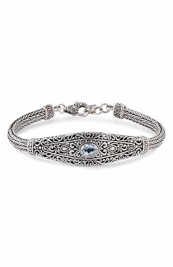 SAMUEL B. Sterling Silver Filigree Amethyst Bracelet