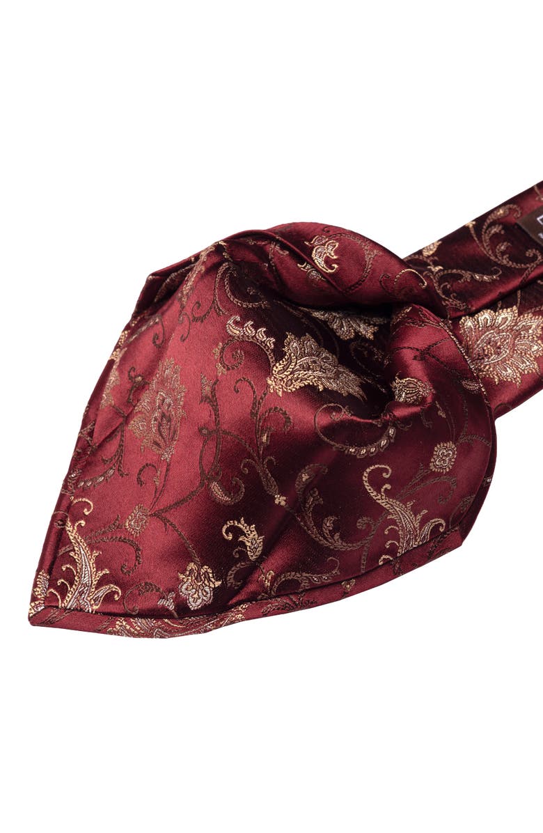 Elizabetta Prosecco - Extra Long Silk Jacquard Tie for Men, Alternate, color, Burgundy