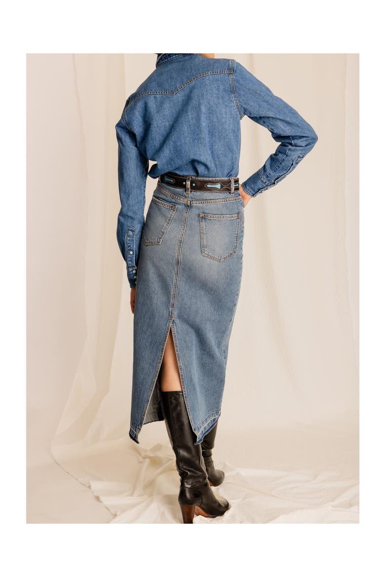 Jorgy Stone Wash Denim Skirt, Alternate, color, D420