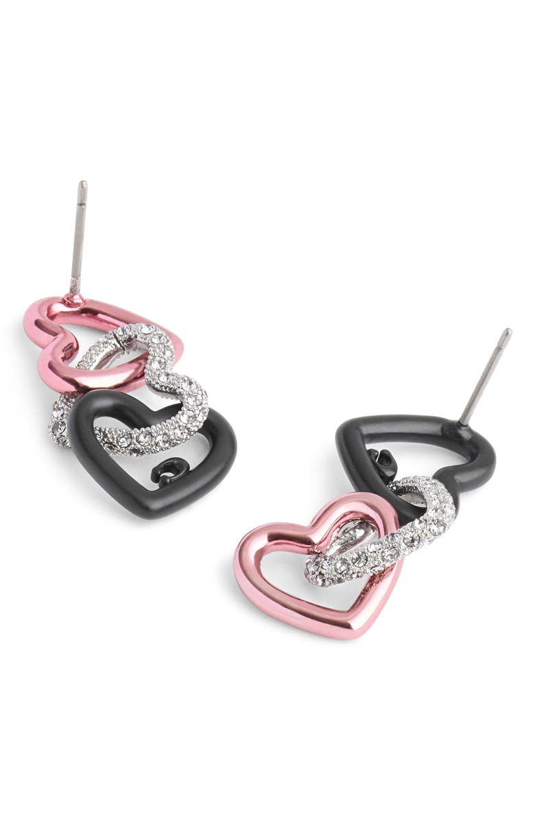 COACH Linked Heart Drop Earrings, Alternate, color, 