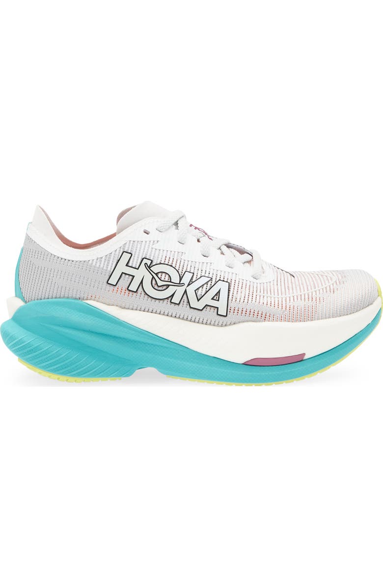 HOKA Mach X 2 Running Shoe, Alternate, color, Frost / Electric Aqua