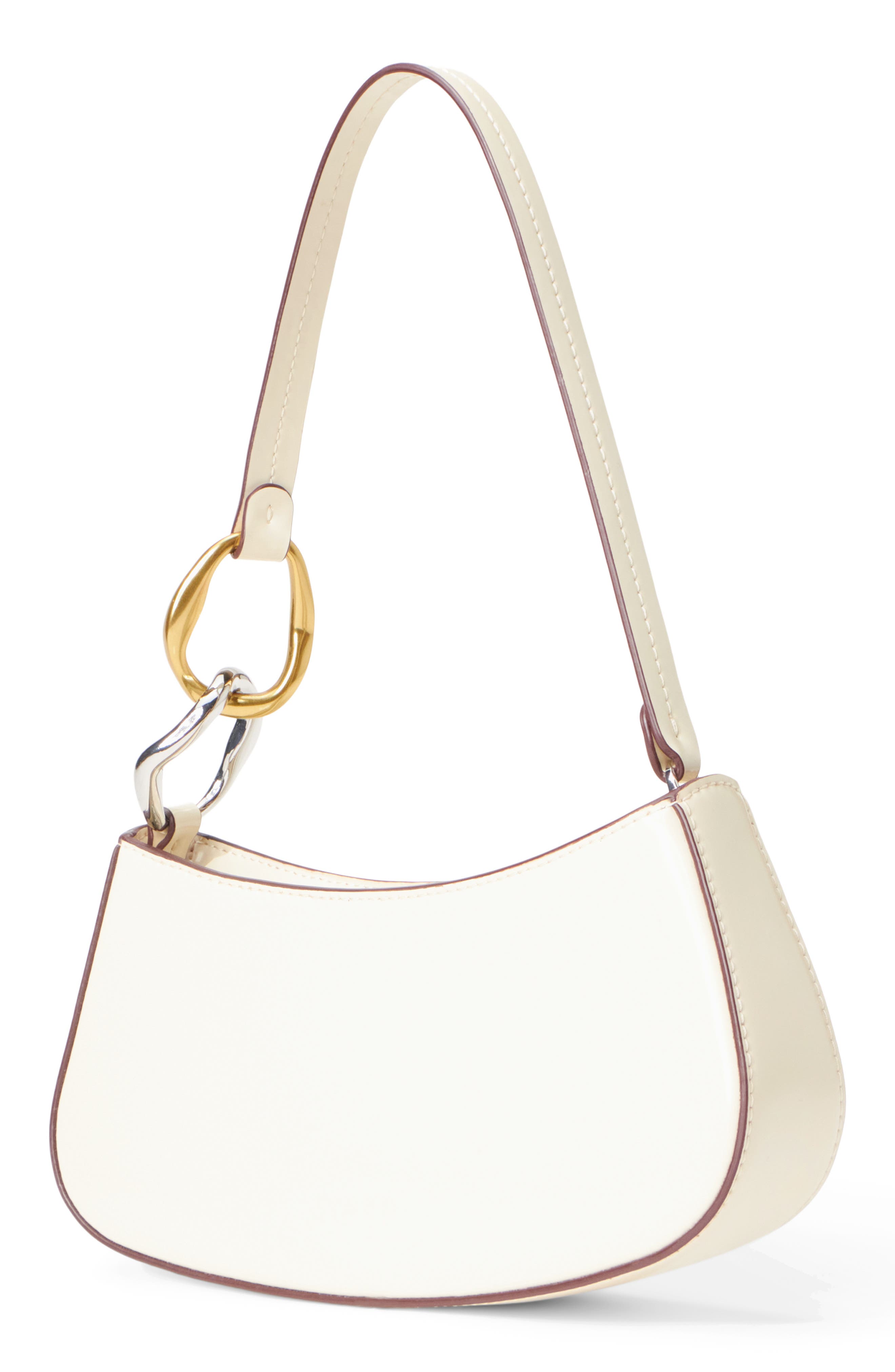 Ollie Leather Shoulder Bag, Alternate, color, CREAM