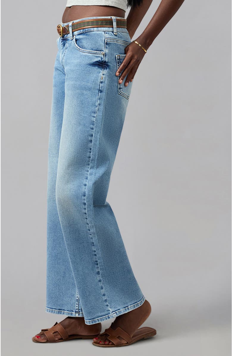 Lola Denim Miro Mid Rise Comfort Straight Jeans, Alternate, color, Denim Dusk