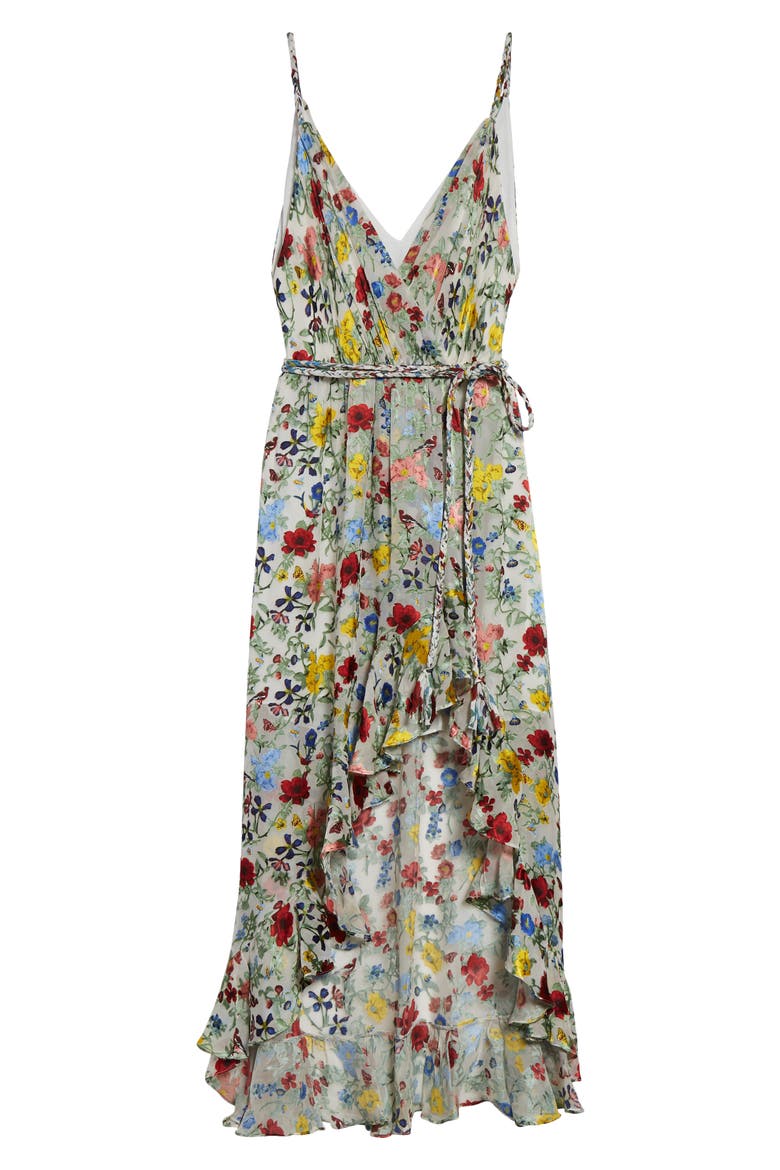 Tara Floral Ruffle Detail High-Low Dress, Alternate, color, DOLLHOUSE