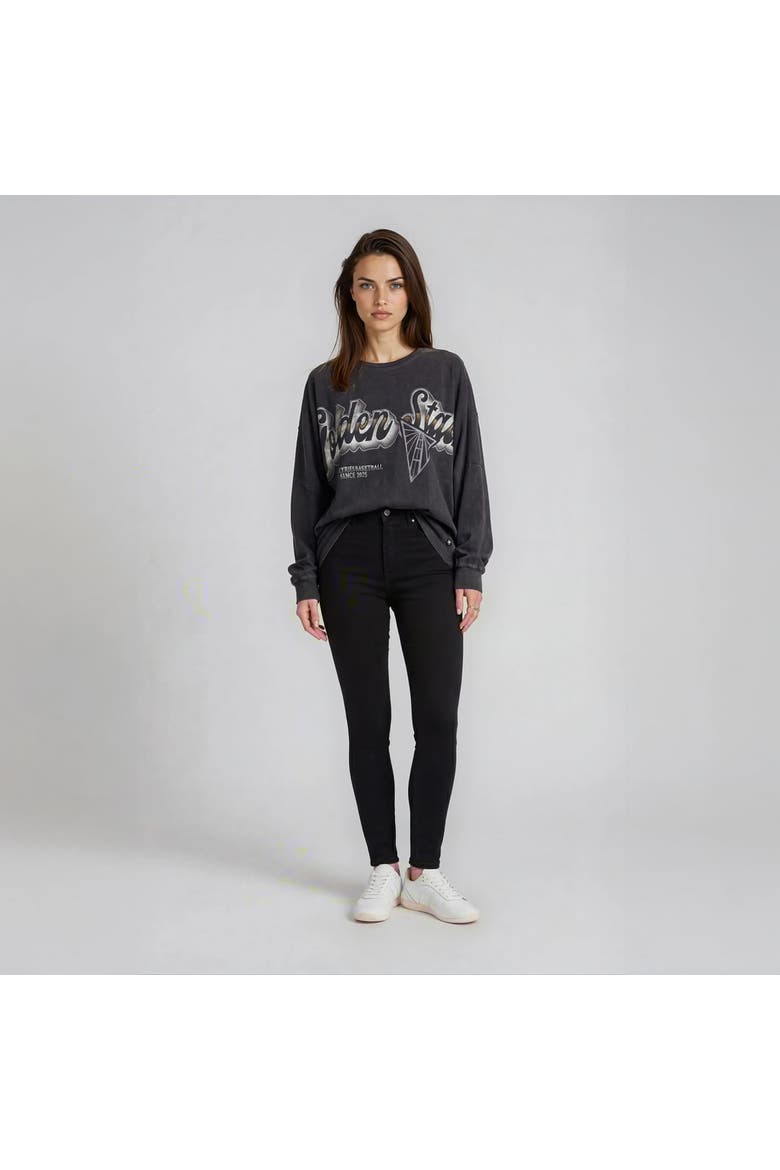 Women's The Wild Collective Black Golden State Valkyries Oversized Long-Sleeve T-Shirt, Alternate, color, Black
