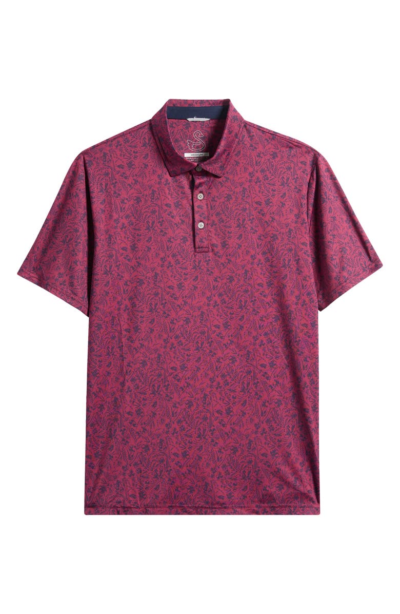 Swannies Sunset Floral Performance Golf Polo, Main, color, Berry