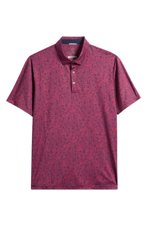 Sunset Floral Performance Golf Polo