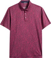 Swannies Sunset Floral Performance Golf Polo