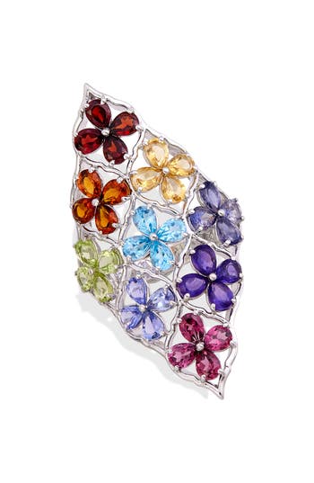 Savvy Cie Jewels Multi Stone Ring In Multi