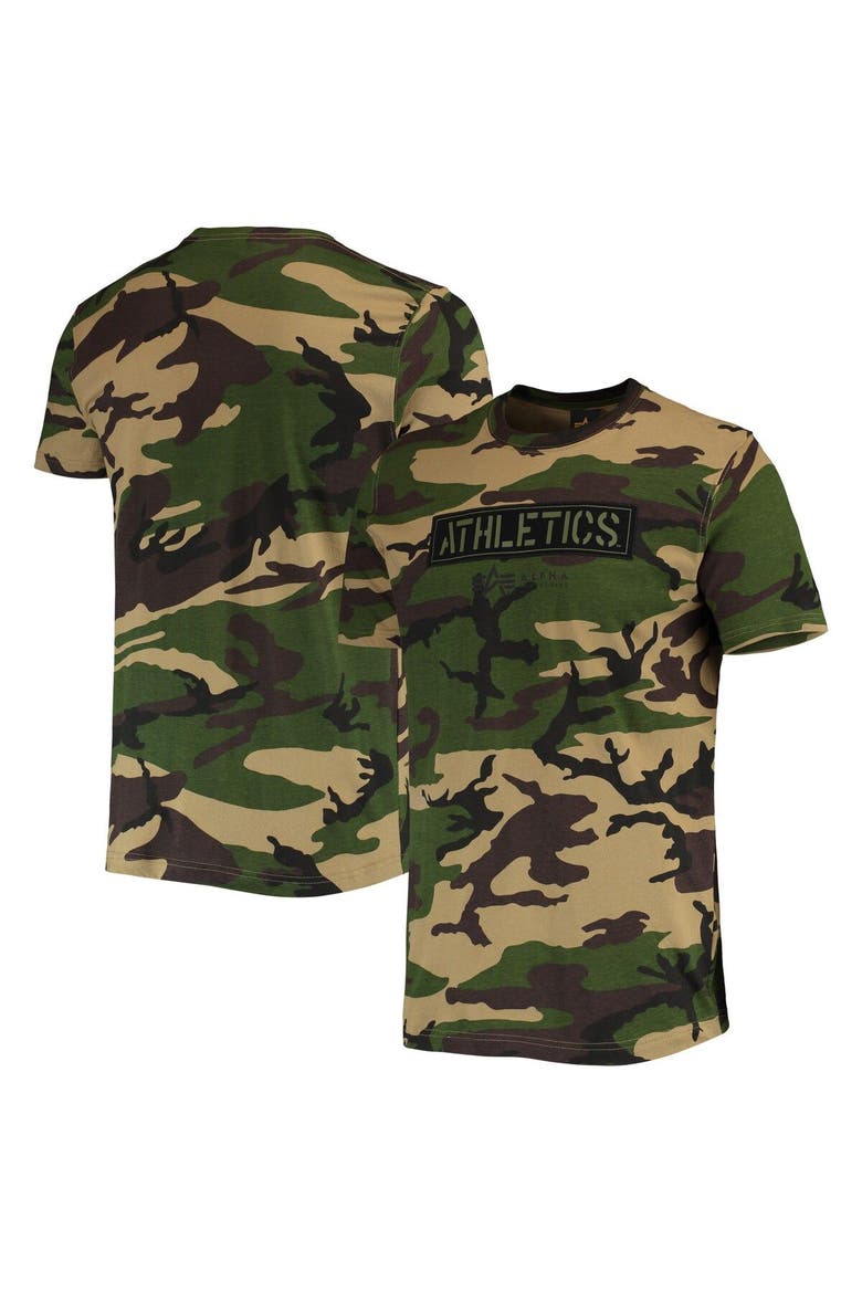 Men's New Era Camo Oakland Athletics Club T-Shirt, Main, color, Camo