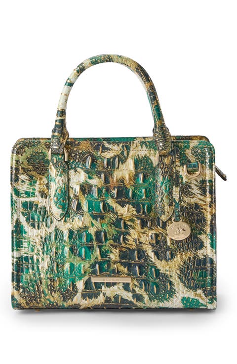Cami Croc Embossed Leather Satchel