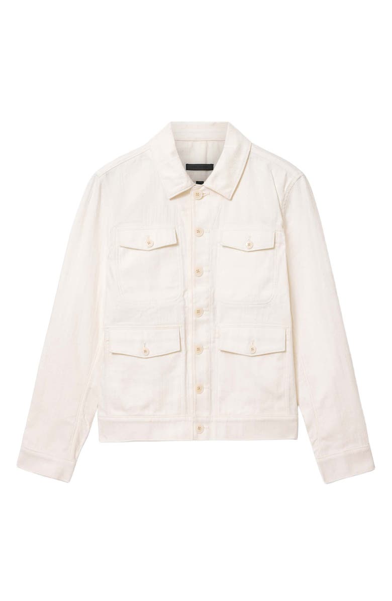 John Varvatos Briggs Textured Cotton Trucker Jacket, Alternate, color, Ivory