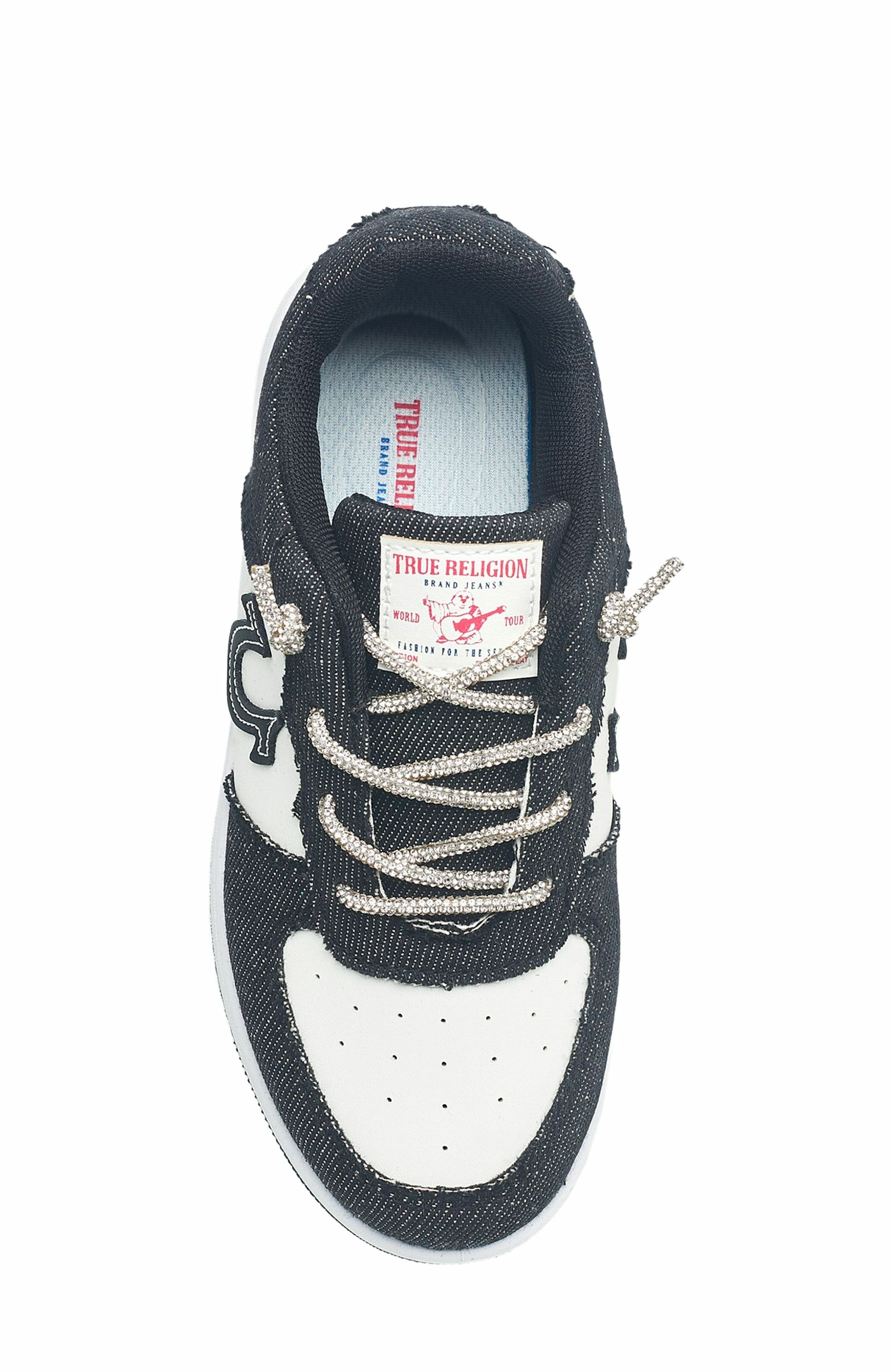 True Religion Girl's Allison Logo Sneaker, Alternate, color, Black