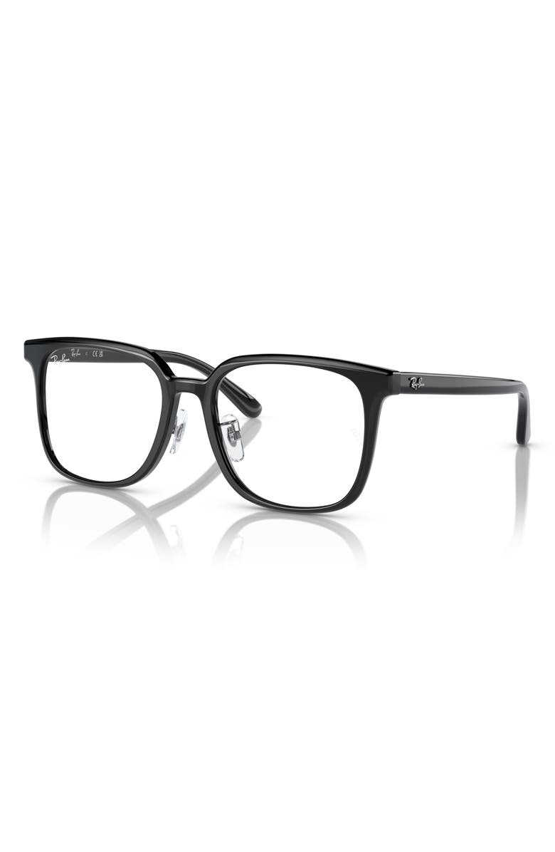 Ray-Ban 54mm Square Optical Glasses, Alternate, color, Black