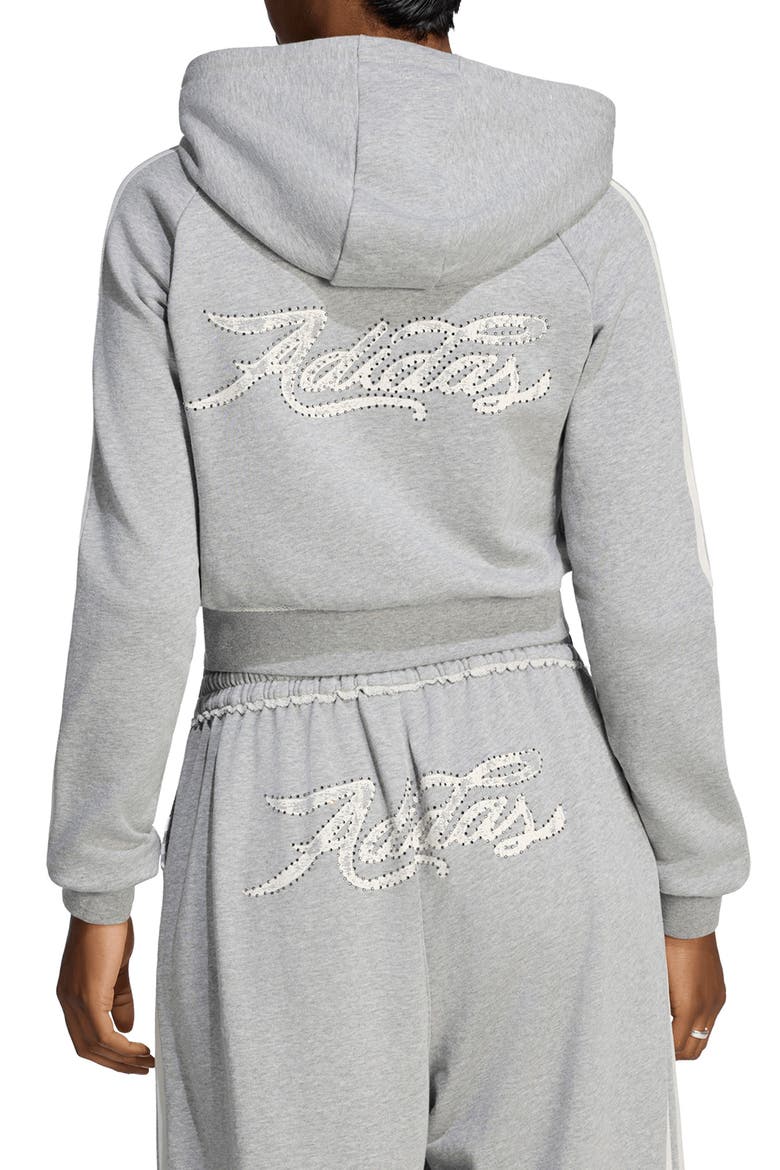 GFX Zip Crop Track Jacket, Alternate, color, GREYHEATHER