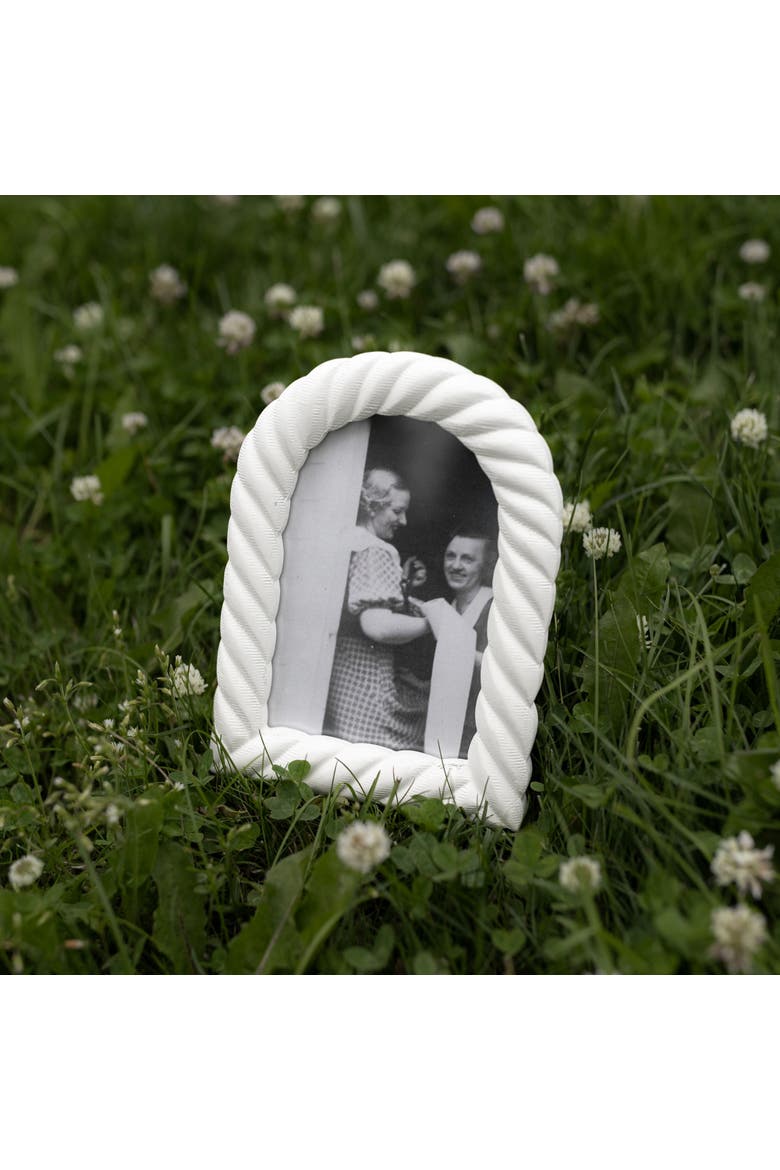 4x6 Olin Braided Arched White Decorative Photo Picture Frame, Alternate, color, White