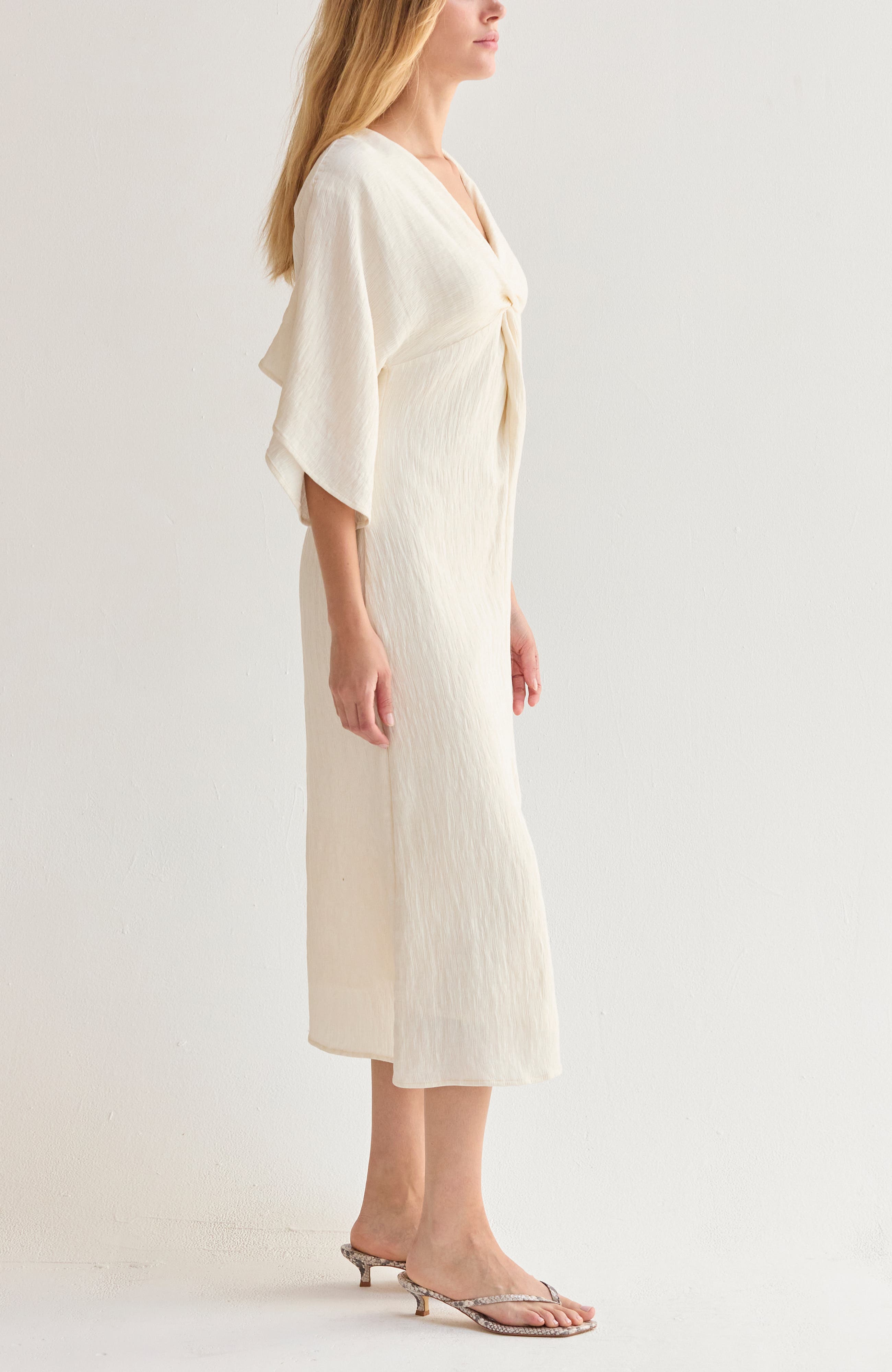 Front Twist Textured Midi Dress - image 2