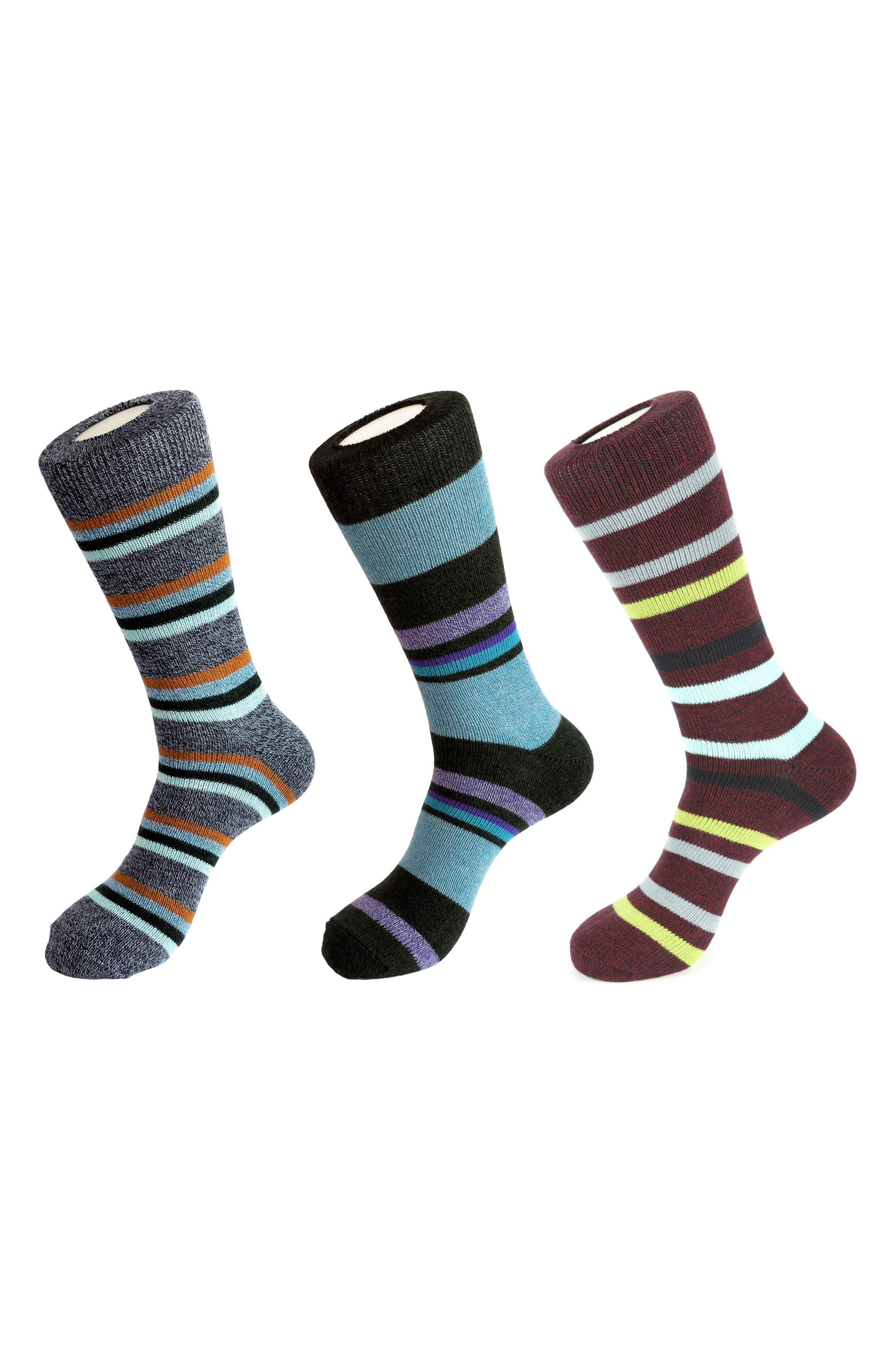 3-Pack Striped Crew Socks