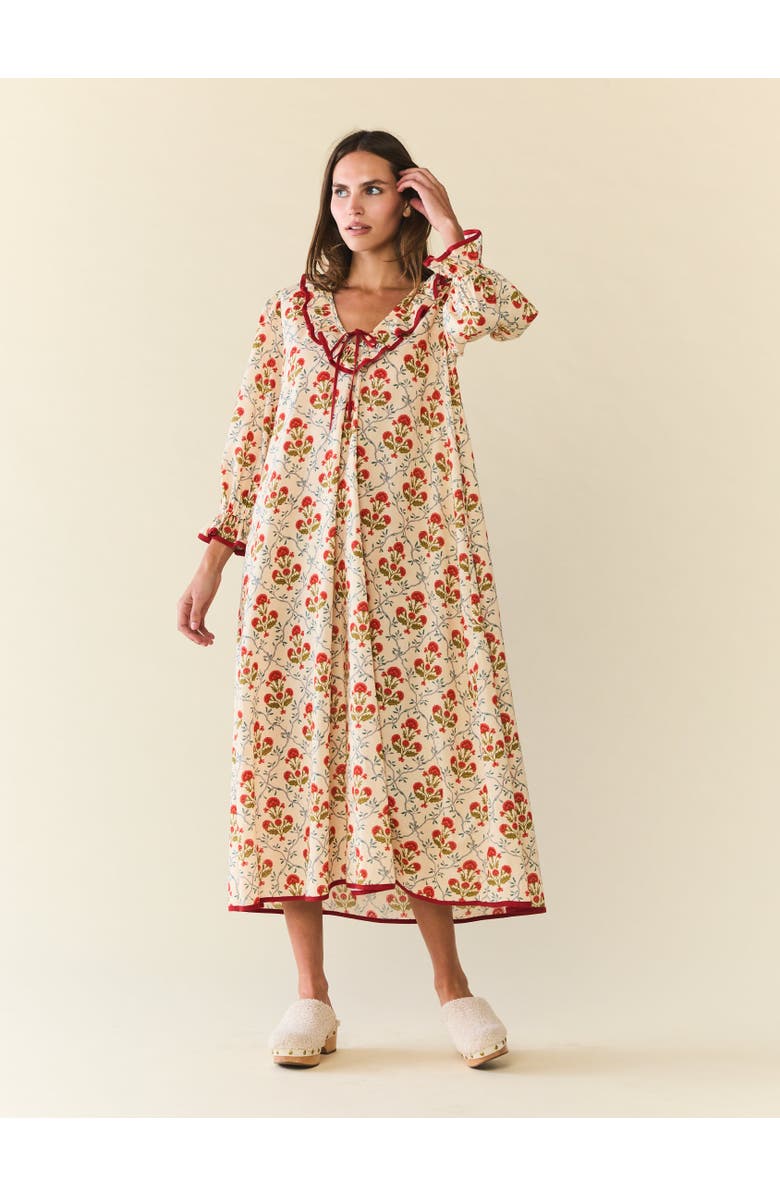 Eddy Hannah House Dress, Main, color, Red Floral Tiles