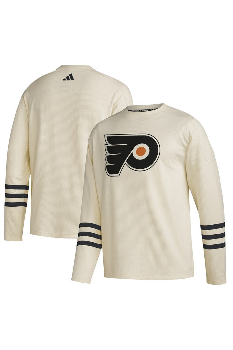 Men's adidas Cream Philadelphia Flyers AEROREADY Pullover Sweater, Alternate, color, Cream
