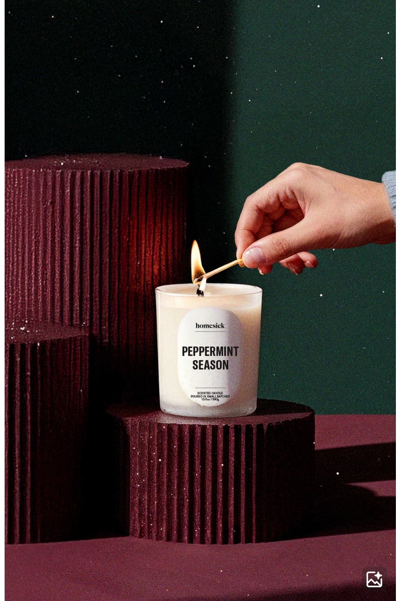 Peppermint Season Candle, Alternate, color, NO COLOR
