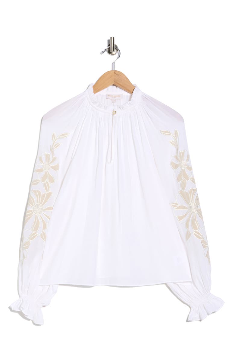 Ramy Brook Nelida Embroidered Top, Alternate, color, Ivory