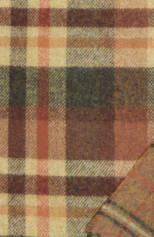 Johnstons Of Elgin Plaid Wool Throw Blanket In Brown