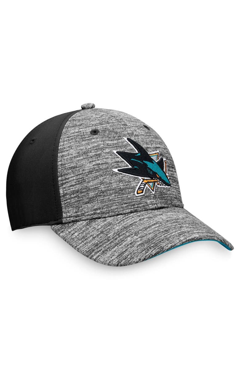 FANATICS Men's Fanatics Branded Gray/Black San Jose Sharks Defender Flex Hat, Alternate, color, 