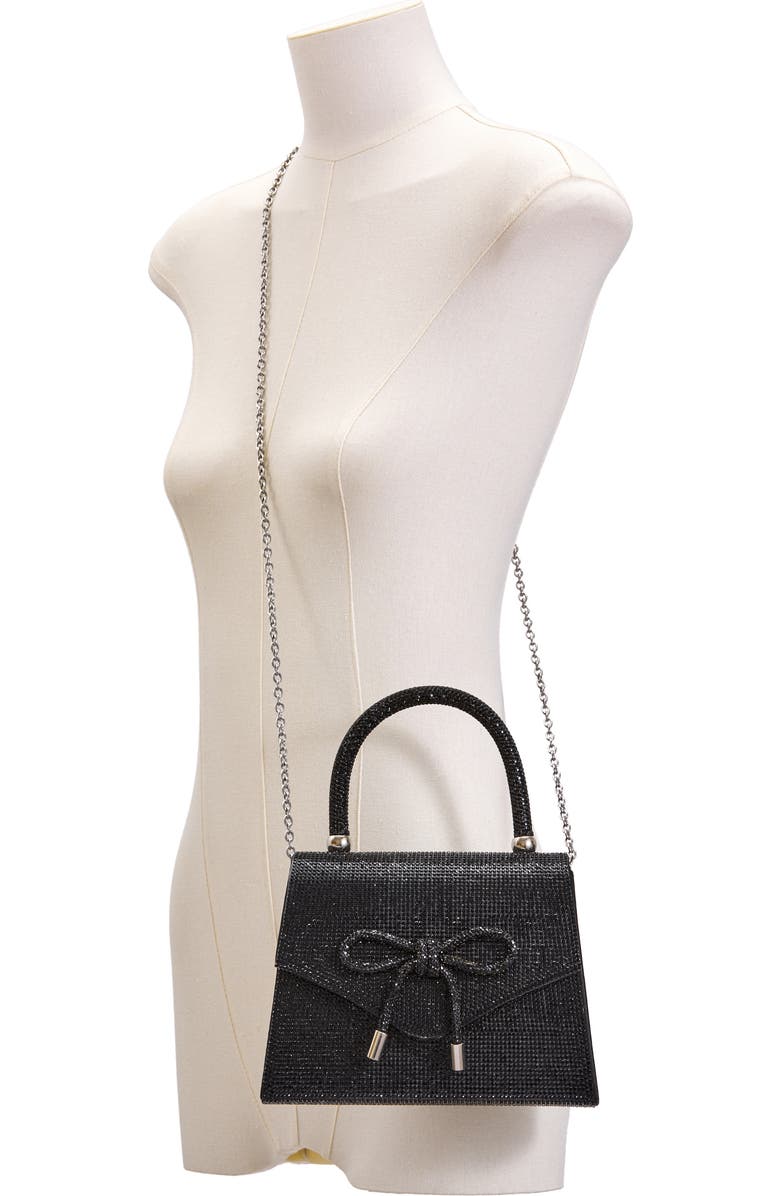 LADY COUTURE Rhinestone Top Handle Evening Bag, Alternate, color, Black