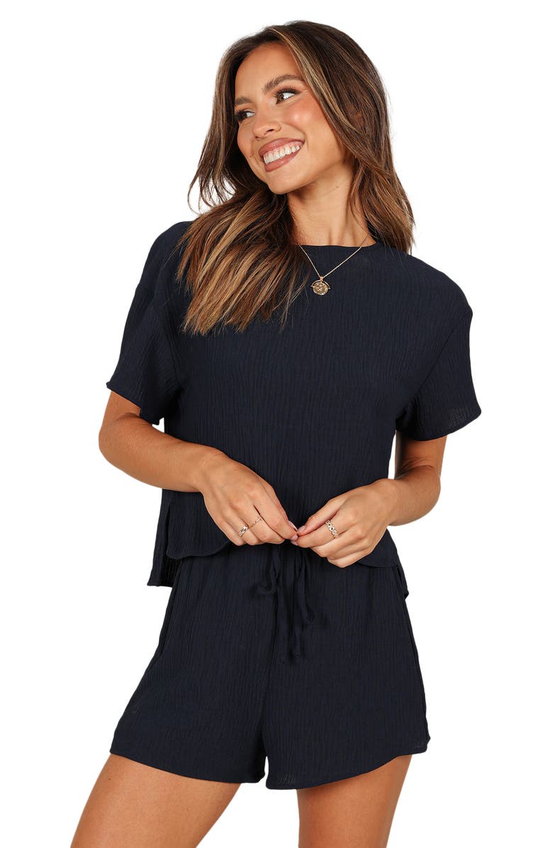 Petal & Pup Ittai T-Shirt & High Waist Shorts Set, Alternate, color, Navy