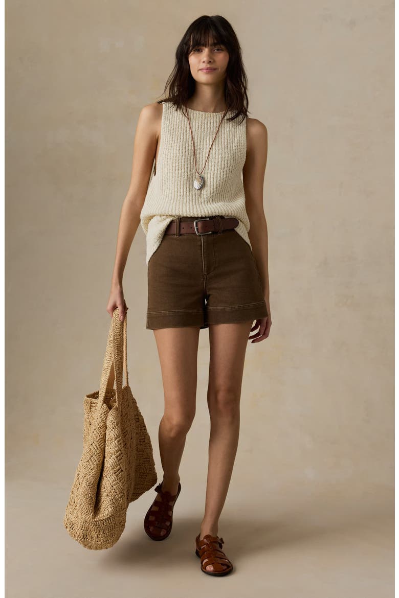 Stretch Terry Sailor Shorts, Alternate, color, WALNUT