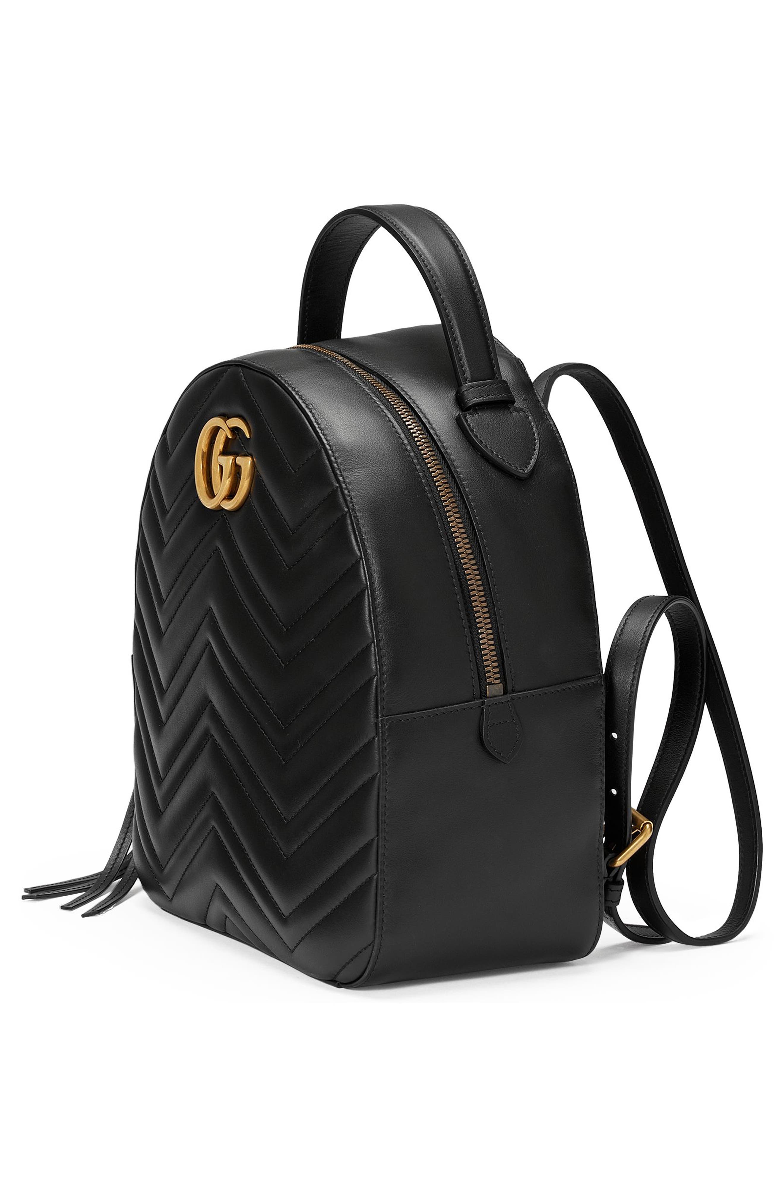 Gucci GG Marmont Matelassé Quilted Leather Backpack, Alternate, color, 