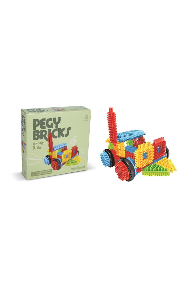 Miniland Pegy Bricks Vroom Ride, Main, color, Red Multi
