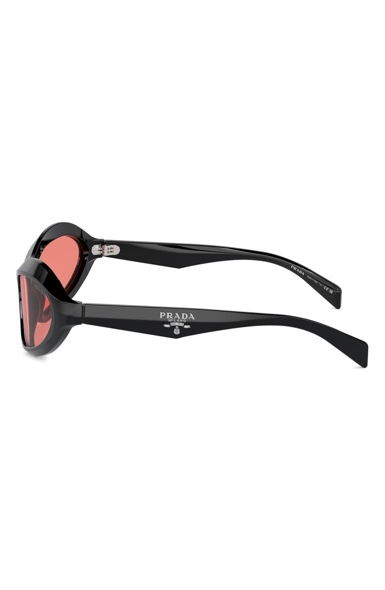 Prada 63mm Oversize Oval Sunglasses, Alternate, color, Black
