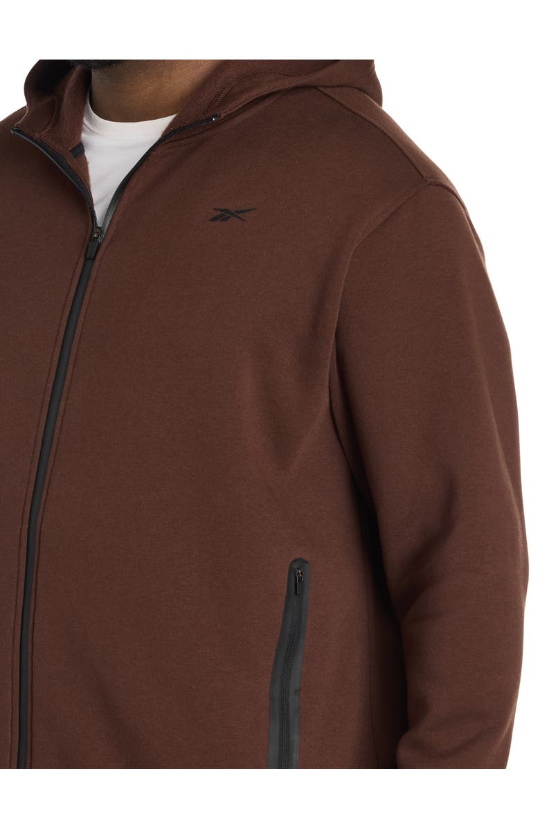 Reebok Big & Tall Performance Tech Fleece Front-Zip Hoodie, Alternate, color, Campus Brown